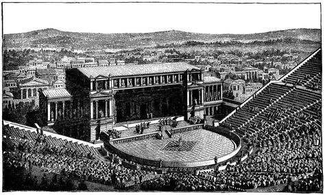 theater architecture - Google Search Ancient Greek Theatre, Greek Theatre, Classical Building, Theater Architecture, The Theatre, Poster Size Prints, Wonderful Images, Picture Library, Ancient Greece