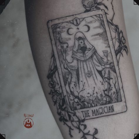 The Magician Tarot Card, Magician Tarot Card, Magician Tarot, Tarot Card Tattoo, The Magician Tarot, Card Tattoo, Original Artwork, Design