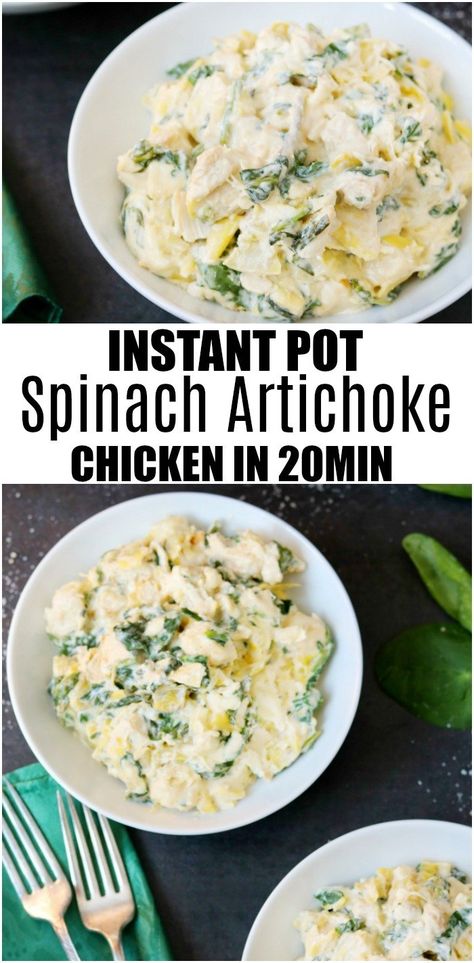 Instant Pot Spinach Artichoke Chicken Chicken Recipes Low Carb, Mushroom And Spinach Lasagna, Instant Pot Spinach, Spinach Artichoke Chicken, Pot Recipes Healthy, Artichoke Chicken, Artichoke Recipes, Spinach Lasagna, White Wines