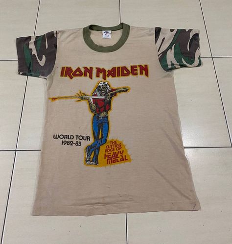 Vintage Super Rare Vintage Iron Maiden camo arm sleeve t shirt | Grailed Graphic Design Images, Men's Tops, Vintage Iron, Concert Tees, Iron Maiden, Arm Sleeve, Used Clothing, Band Tees, Vintage Tops