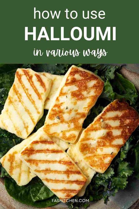 A Pinterest pin featuring a collection of halloumi cheese slices and an informative text overlay. The image highlights the nutritional benefits, versatile uses, and tips on buying and storing halloumi cheese. Perfect for cheese lovers and those looking to explore new culinary delights. #HalloumiCheese #CheeseGuide #HealthyEating What Is Halloumi, Cooking Halloumi, Halloumi Cheese, Melting Point, Nutrition Health, Reduce Food Waste, Kitchen Hacks, Cyprus, Cooking Tips