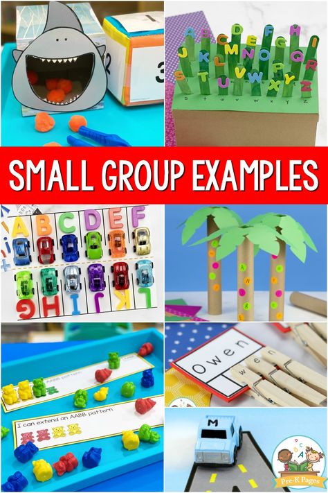 Small Group Activities for Preschool Small Group Preschool, Group Activities For Kindergarten, Small Group Letter Activities Preschool, Pre K Small Group, Whole Group Activities Preschool, Independent Small Group Activities Prek, High Scope Small Group Activities Preschool, Preschool Small Group Ideas, Prek Small Group Activities