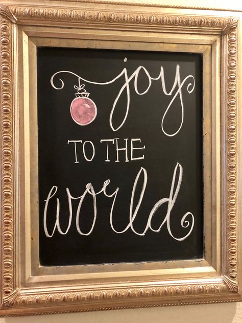 Joy Chalkboard Art, Joy To The World Chalkboard, Christmas Chalk Art Easy, Christmas Chalkboard Art, Christmas Verses, Journal Tips, Chalkboard Decor, Bullet Journal Hacks, Christmas Chalkboard