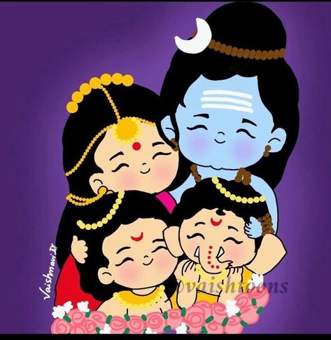 Lord Shiva Cartoon Art, Shiva Family Paintings, Cute Shiv Parvati Cartoon, Shiva Cute Drawing, Shiv Parvati Cute Drawing, Lord Shiva Cartoon Images, Lord Shiva Cartoon, Cute Ganesha Pics, Shiva Parvati Drawing