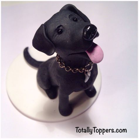 This is Guinness a personalised Labrador cake topper! Labrador Cake, Fondant Dog, Puppy Cake, Dog Cake Topper, Fondant Animals, Animal Cakes, Dog Cakes, Polymer Clay Christmas, Puppy Face