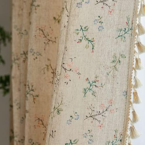 Cottagecore Curtains, Rideaux Boho, Cortina Boho, Cortinas Boho, Ivory Curtains, Living Room Drapes, Bohemian Curtains, Bedroom Drapes, Tassel Curtains