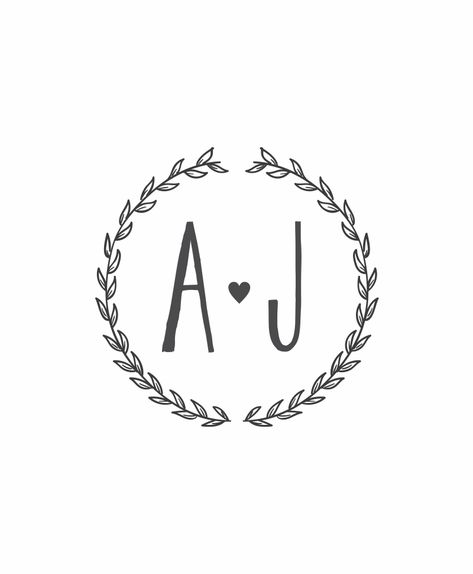 A And J Letters Love, Aj Logo, Small Tats, Initials Logo Design, طابع بريدي, Wedding Initials, Wedding Congratulations, Love Smile Quotes, Initials Logo