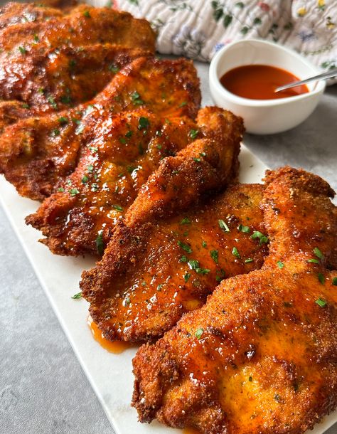 Hot Honey Chicken Cutlets Everyday Recipes Dinners, Crispy Chicken Cutlets, Hot Honey Chicken, Honey Chicken Recipe, Chicken Cutlet Recipes, Chicken Cutlet, Cutlets Recipes, Southern Kitchen, Hot Honey