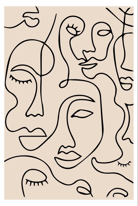 Single Line Face, Line Face, Minimalism Art, Bedroom Decor Ideas, Single Line, Line Drawing, Decor Ideas, Bedroom Decor, Bedroom