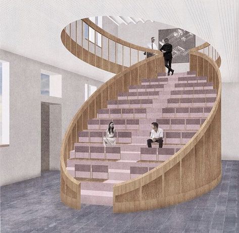 Auditorium Design, Stairs Architecture, Theatre Design, Architecture Design Concept, Unique Architecture, Staircase Design, Stairs Design, Concept Architecture, Commercial Design