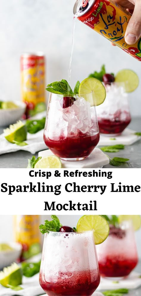 Juice Concentrate Recipes, Refreshing Mocktail, Diy Kombucha, Lime Drinks, Mocktail Drinks, Fun Drink Recipe, Lime Water, Tart Cherry Juice, Alcohol Free Drinks