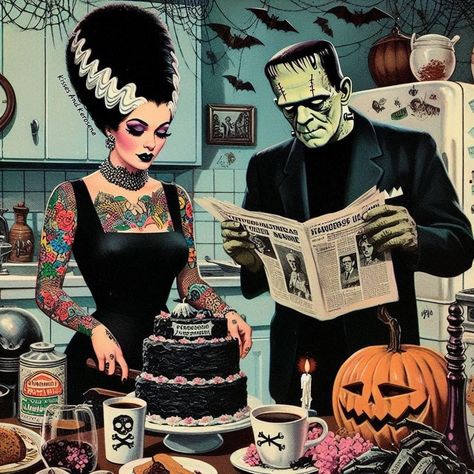 Frankenstein Bride Of Frankenstein, Frankenstein Bride, Frankenstein Art, Halloween Frankenstein, Vintage Halloween Images, Halloween Queen, Frankenstein Halloween, Classic Monsters, Bride Of Frankenstein