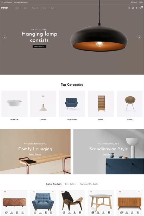 The "Funio - Furniture WooCommerce WordPress Theme" is a specialized WordPress theme tailored for online furniture stores and businesses in the furniture and home decor industry. This theme provides a range of features and customization options designed to help you create an attractive and functional online store for selling furniture and related products. Furniture Website Design Inspiration, Furniture Email Design, Furniture Web Design, Website Product Page, Website Home Page Design, Furniture Website Design, Presentation Furniture Design, Website Styles, Online Store Web Design