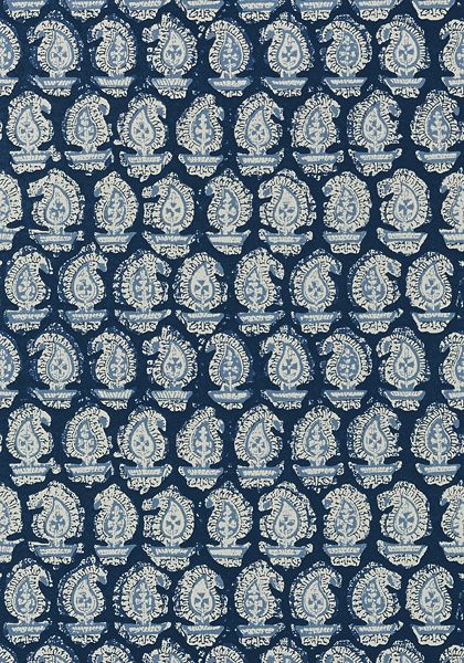 GADA PAISLEY, Navy, AT78787, Collection Palampore from Anna French, Guiry's Cn Wallpaper, Anna French Wallpaper, Indigo Embroidery, Fabric Library, Thibaut Wallpaper, French Wallpaper, Anna French, Paisley Wallpaper, Ajrakh Prints