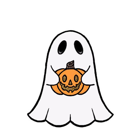 Pumpkin And Ghost Drawing, Pumpkin Ghost Drawing, Ghost With Pumpkin Drawing, Easy To Draw Halloween Pictures, Simple Fall Pictures, Cute Halloween Ghost Drawing, Cute Halloween Drawings Pumpkin, Easy Things To Draw Halloween, Cute Things To Draw Halloween