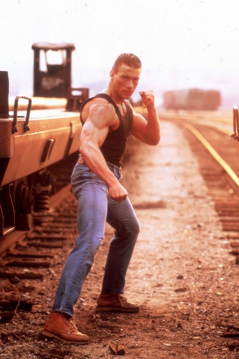 Jean-Claude Van Damme in Lionheart (1990) 1990 Movies, Claude Van Damme, Hollywood Songs, Jean Claude Van Damme, Most Paused Movie Scenes, Van Damme, Martial Artists, Tough Guy, Movie Stills