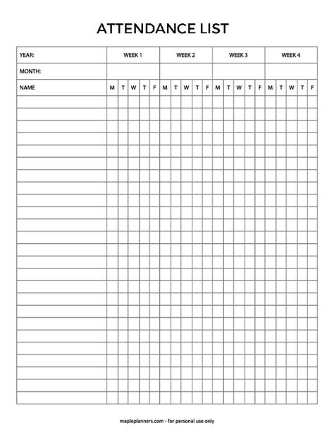 Attendance List Template Teacher Attendance Sheet, Weekly Attendance Sheet Template, Printable Attendance Sheets Free, Attendance Sheet Template Free Printable, Attendance Chart Printable, Teacher Checklist Template, Class Attendance Sheet, Class List Template, School To Do List Printable