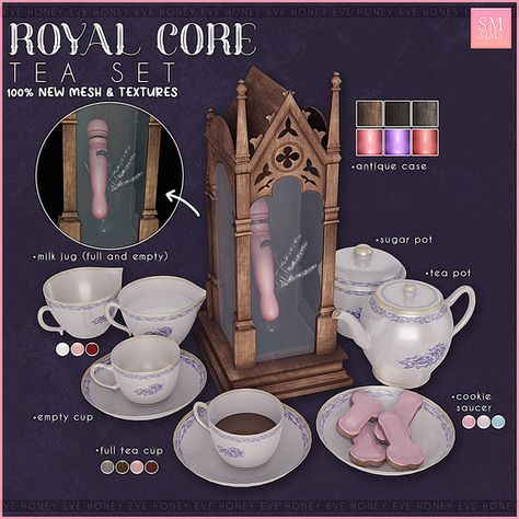 Sm Sims, Ts4 Patreon, Princess Furniture, Sims Love, Kids Tea Party, Regency Decor, Royal Core, Princess Decorations, Royal Furniture