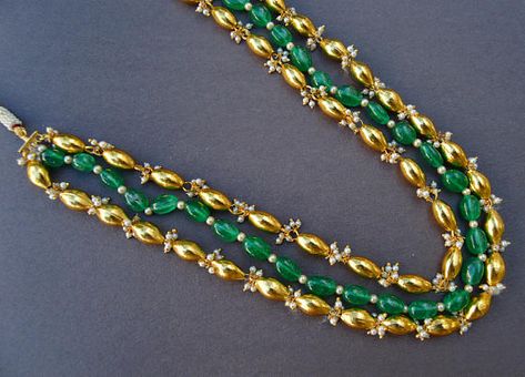 Items similar to Green Emerald Layered Necklace, Gold Beads Necklace, Antique Gold, Statement Necklace, Indian Wedding Jewelry, Boho Necklace, Seed Pearls on Etsy Beads Necklace Indian Gold, Beads Necklace Indian, Gold Beads Necklace, Maharashtrian Jewellery, Hyderabadi Jewelry, Gold Tassel Necklace, Buy Gold Jewelry, Coral Beads Necklace, Pendant Sets