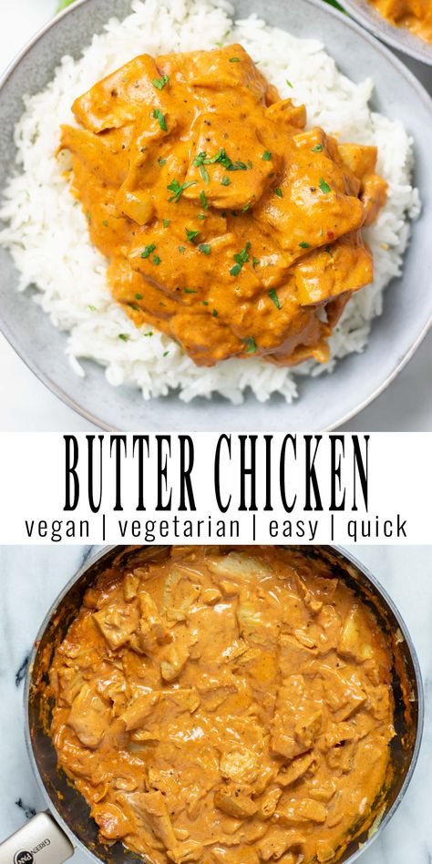 Vegan Butter Chicken Sauce, Vegetarian Butter Chicken Recipe, Yoghurt Sauce Chicken, Butter Chicken Vegetarian, Vegan Chicken Curry, Dairy Free Butter Chicken, Vegetarian Butter Chicken, Asda Recipes, Vegan Butter Chicken