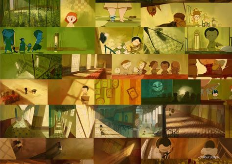 Colour script for animated feature, "Nocturna", 2007. Old Orphanage, Concept Artist Portfolio, Concept Art Books, Fear Of The Dark, Art Children, Scene Drawing, Color Script, Artist Portfolio, Game Concept Art