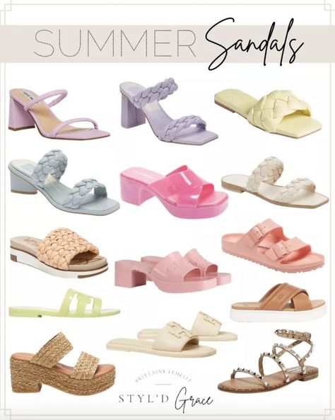 Shop Spring Outfit Inspiration | Summer Sandals Under $100 - Nordstrom summer sandals - amazon sandals on sale - Steve Madden travel sandals - beach sandals - summer slides - wedding guest shoes - wedding guest heels - sandals under $100 - sandals under 50 - Gucci sandals - daily dupes - save or splurge - purple heels - pink heels - summer staples Amazon Sandals, Steve Madden Travel Sandal, Wedding Guest Heels, Save Or Splurge, Travel Sandals, Summer Slides, Sandals On Sale, Gucci Sandals, Purple Heels