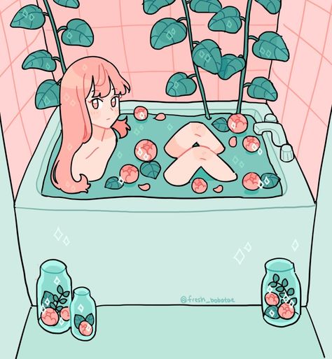 Fresh_bobatae Art, My Standards, Arte Do Kawaii, Take A Bath, Posca Art, Stickers Kawaii, Cute Kawaii Drawings, Arte Inspo, Cute Art Styles