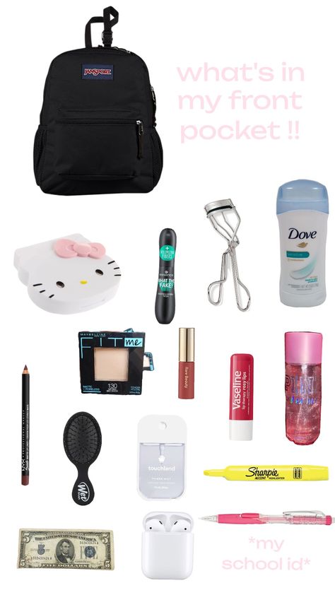 what's in the front pocket of my backpack !! #fyp How To Organize Backpack, Backpack Layout, Whats In My Backpack, Converse Backpack, What's In My Backpack, In My Backpack, Nyx Lip, My Backpack, School Bag Essentials