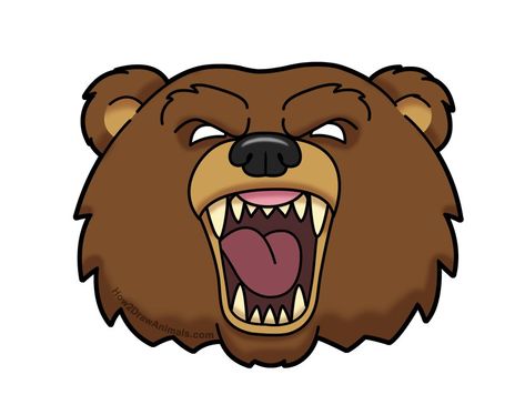 How to draw a cartoon bear roaring #howtodraw #cartoondrawing #illustration #beardrawing Bear Head Drawing, Roaring Bear, Harry Potter Symbols, Football Banner, Bear Drawing, Bear Head, Popular Cartoons, Bear Cartoon, A Cartoon