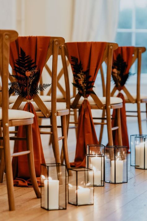 burnt orange wedding aisle
black lanterns
chair dressing Teal Wedding Colors Schemes, Burnt Orange Weddings Decorations, Orange Wedding Decorations, Orange Wedding Themes, Burnt Orange Wedding, Rusting Wedding, Wedding Color Pallet, Burnt Orange Weddings, Wedding Chair Decorations