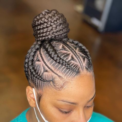 Custom Stitch Bun😍😍 #braids #memphisbraids #feedinbraids #scalpbraids #901hair #braidart #precisionbraids #901braids #stitchbraids… | Instagram Stitch Braids Updo Hairstyles, Ponytail Stitch Braids, Stitch Bun, Bun Braids, African American Braided Hairstyles, Scalp Braids, Knot Bun, African American Braids, Goddess Braids Hairstyles