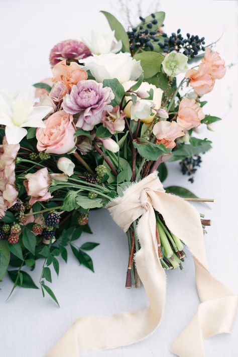 10 Tips For Using Silk Ribbons On Bouquets — Courtney Inghram Floral Design and Hand-Dyed Silk Ribbon Flower Bouquet Ribbon, Bouquet Ribbon Wrap, Wedding Bouquet Ribbon, Ribbon Flowers Bouquet, Bouquet Ribbon, Fresh Wedding Flowers, Silk Wedding Bouquets, How To Tie Ribbon, Silk Bouquet