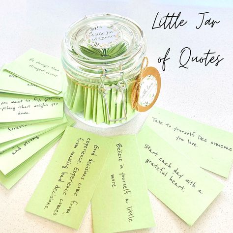 Jar Of Encouragement, Quote Jar Ideas Friends, Positive Jar Quotes, Jar Of Smiles Quotes, Encouragement Jar Ideas, Motivation Jar Ideas, Motivational Jar Ideas, Jar Gifts For Best Friend, Gift Quotes Present