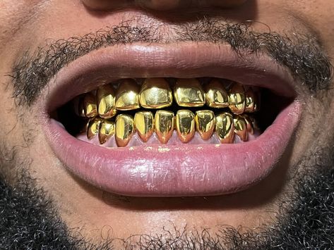 Gold Teeth Men, Grills For Women, Mouth Grillz, Gangsta Grillz, Bottom Grill, Grillz Teeth, Facial Routine Skincare, Gold Grill, Diamond Teeth