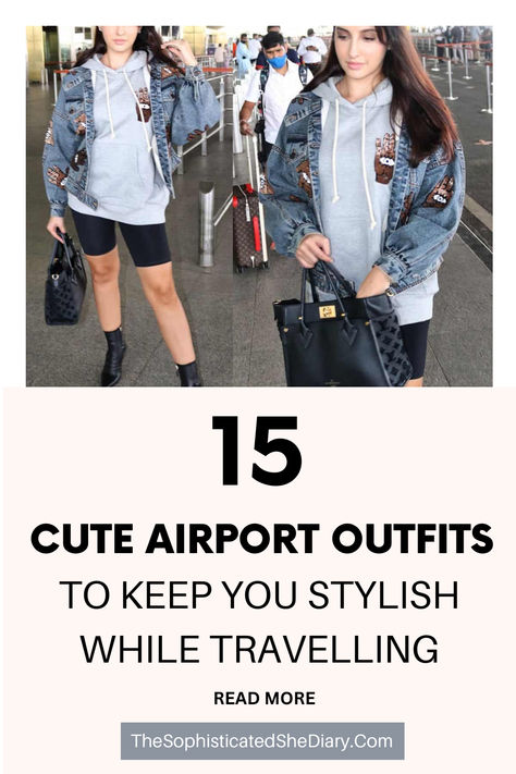 Stay stylish and comfortable while traveling with this cute airport outfit inspiration. Perfect for a chic and effortless look on the go.Click the read the complete guide. #Airportoutfits #CozyandChicAirportOutfit Cute Airport Outfit, Comfy Airport Outfit, Airport Outfits, Cute Outfit Ideas, Comfy Fashion, Cute Outfit, Airport Style, Airport Outfit, What To Wear