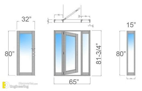 Information About Doors And Windows Dimensions With PDF File - Engineering Discoveries Window Dimensions Standard, Elevation Details, Single Panel Door, Design A House, Window Structure, Door And Window Design, Window Dimensions, House Dimensions, Architecture Blueprints