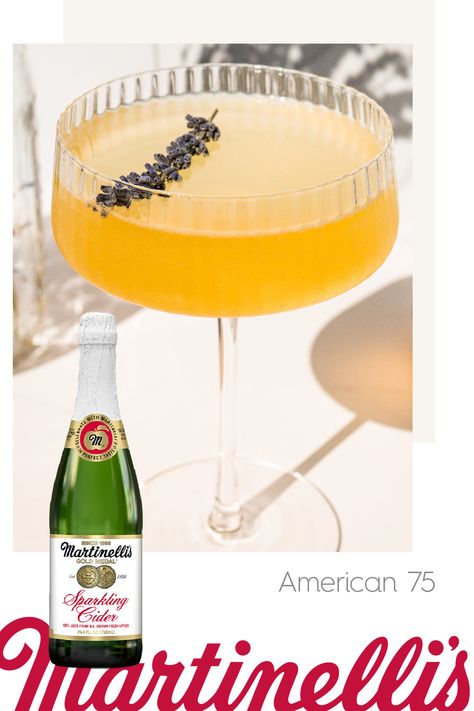 Aromatic, crisp, floral, and refreshing!  Make this delicious cocktail base and just add Martinelli's Sparkling Cider.  Easy peasy-lemon squeezy! Sparkling Cider, Honey Syrup, Lemon Lavender, Lemon Peel, Delicious Cocktails, Easy Peasy, Cider, Lemon, Floral