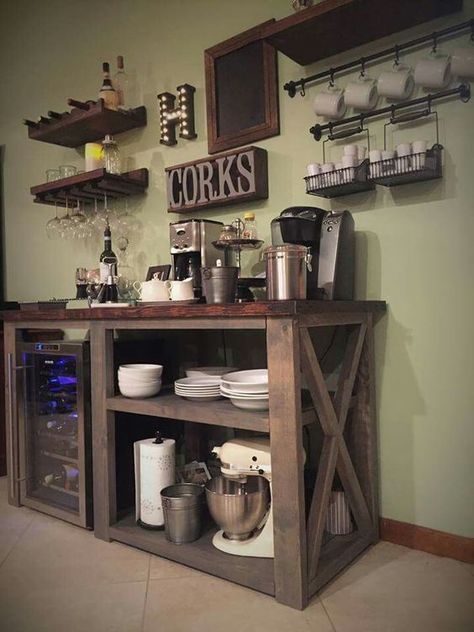 A diy coffee bar in your home can help you entertain family, friends, loved ones. It can serve coffee, tea and all their variations rapidly, professionally, allowing you to focus on having a good time, enjoying their company and stories. Coffee bars have no strict set of rules, you simply need mugs and a coffeeRead more Corner Coffee Bar Ideas, Corner Coffee Bar, Wine And Coffee Bar, Coffee/wine Bar, Diy Coffee Station, Coffee Bar Ideas, Diy Coffee Bar, Coffee Bar Design, Bar In Casa