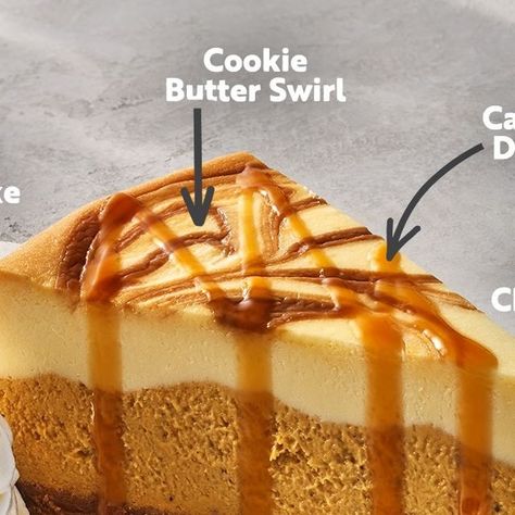 Olive Garden on Instagram: "When pumpkin meets cookie butter, magic happens. ✨ Try our NEW Pumpkin Cookie Butter Cheesecake!" Pumpkin Cookie Butter Cheesecake, Biscoff Pumpkin Cheesecake, Olive Garden Pumpkin Cheesecake Recipe, Olive Garden Pumpkin Cheesecake, Cookie Butter Cheesecake, Brown Butter Cookies, Pumpkin Cheesecake Recipes, Pumpkin Cookie, Maple Pumpkin