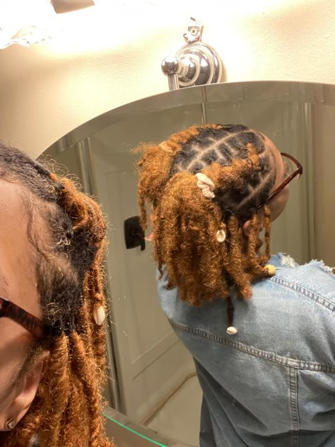 Loc Styles Down Hairstyles, Starter Locs Styles Half Up Half Down, Half Up Half Down Hairstyles Locs, Barrel Twist Into Ponytail Locs, Barrel Locs Women, Barrel Twists Into Ponytail, Barrel Style Locs, Office Loc Styles, Short Barrel Twist Locs Women