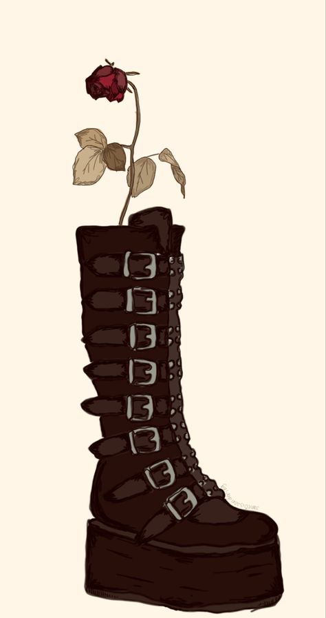 Drawn on sketchbook :) Long Boots Drawing, Boots Reference Drawing, Combat Boots Drawing, Boots Sketch, Boot Drawing, Boots Drawing, Black Buckle Boots, Rock Boots, Gothic Boots