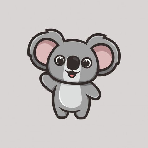 Hello koala | Premium Vector #Freepik #vector #character #cartoon #animal #cute Koala Cartoon, Cartoon Koala, How To Draw Cute, Draw Step By Step, Character Mascot, Draw Cute, Cute Koala, Easy To Draw, Mascot Logo