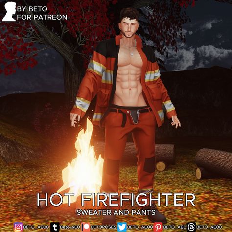 Hot Sims 4 Male Cc, Sims 4 Cc Female Clothing, Lgbtq Style, Sims Male Cc, The Sims 4 Male Cc, Sims 4 Buy Cc, Hot Firefighter, Sims 4 Men Clothing, Gay Outfits