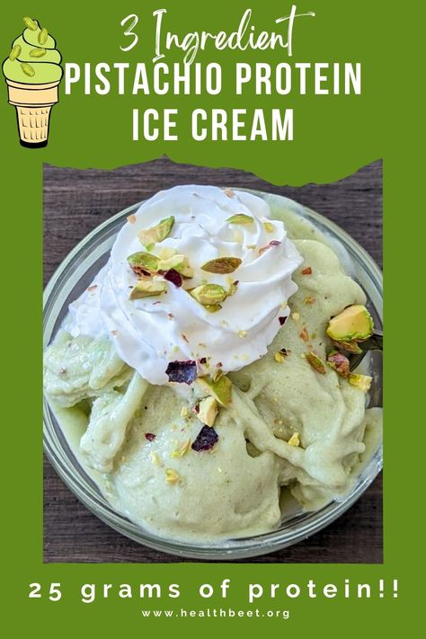 Frozen Recipes, Protein Ice Cream Recipe, Protein Ice Cream Recipes, Pistachio Dessert, High Protein Desserts, Sugar Free Pudding, Pistachio Ice Cream, Protein Pudding, Creamy Recipes