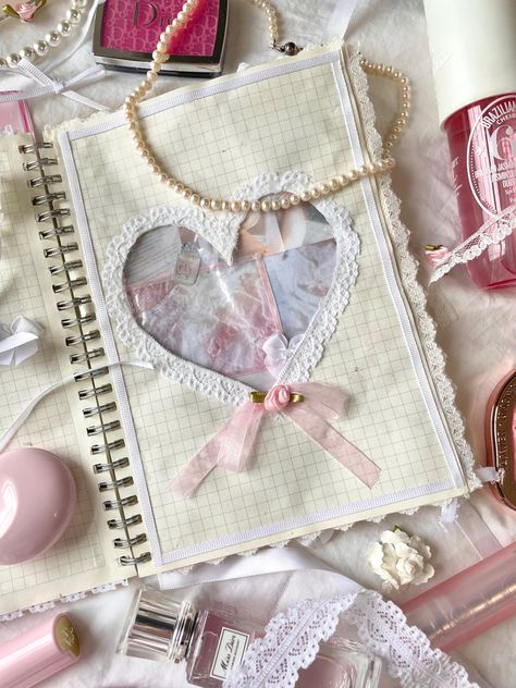 Coquette Scrapbook, Dreams Vision Board, Journal Decoration Ideas, Doodles Collage, Friendship Travel, Coquette Journal, Tea Cupcakes, Sparkle Princess, Coquette Doll