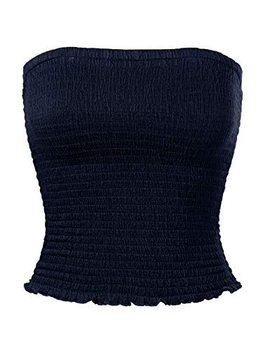 MixMatchy Women's Strapless Smocked Lettuce Hem Stretch Bustier Bandeau Crop Tube Top Summer Tube Top, Summer Tube, Crop Tube Top, Tube Tops, Lettuce Hem, Cropped Tube Top, Luxury Store, Cami Tanks, Pharmacy Gifts