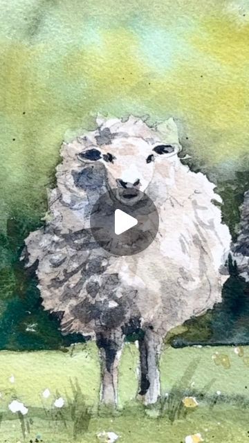 Artist/designer/ Illustrator on Instagram: "Baaaa still feeling under the weather today, but managed to put out a YouTube video tutorial. Go check it out. It’s a my top hacks on creating loose watercolor animals Patreon members get the extended version & traceable. I hope wherever you are you’re feeling better than I am. Have a happy day.!  . . . . . . . . . #watercolor #sheep #idesofmarch #artoftheday #reel #watercolorforbeginners #watercolorartist" Sheep Paintings Easy, Happy Sheep, Sheep Doodle, Sheep Watercolor, Watercolor Sheep, Watercolour Sheep, Sheep Illustration Design, Watercolor Sheep Paintings, Watercolor Sheep Tutorial