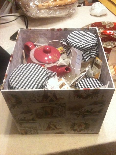 Tea Party In A Box Tea Party In A Box Ideas, Party In A Box Ideas, Christmas Tea Cup, Gift For My Best Friend, Raffle Box, Mixing Drinks, For My Best Friend, Hat Boxes, Christmas Tea