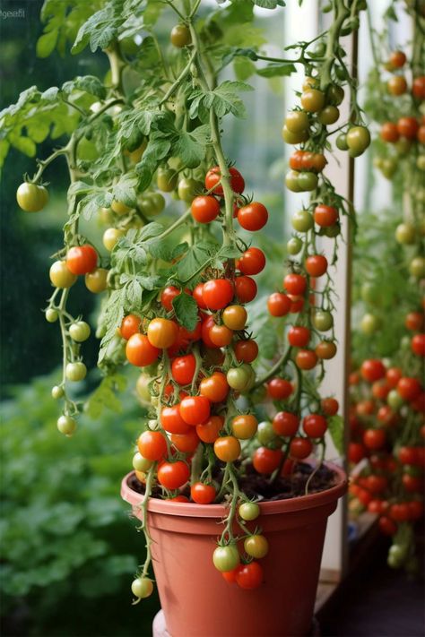 Cherry Tomatoes Plant, How To Grow Cherry Tomatoes In A Pot, Cherry Tomato Garden, Growing Cherry Tomatoes In Pots, How To Grow Cherry Tomatoes, Cherry Tomato Plants Growing Tips, Cherry Tomato Growing, Grow Cherry Tomatoes, Growing Tomatoes In Pots