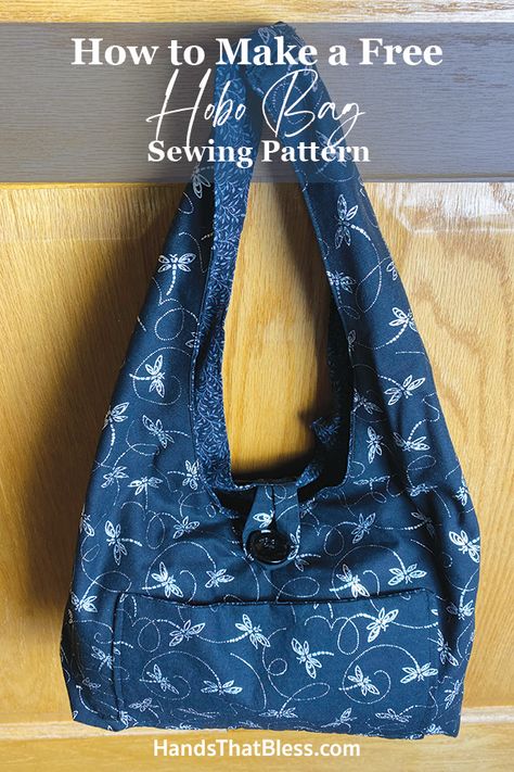 How To Make A FREE Hobo Bag Sewing Pattern - Hands That Bless Free Hobo Bag Pattern, Boho Bags Diy Tutorials, Hobo Bag Pattern Free, Diy Hobo Bag, Sling Bag Sewing Pattern, Hobo Bag Sewing Pattern, Hobo Bag Tutorials, Beginner Sewing Projects, Boho Bag Pattern